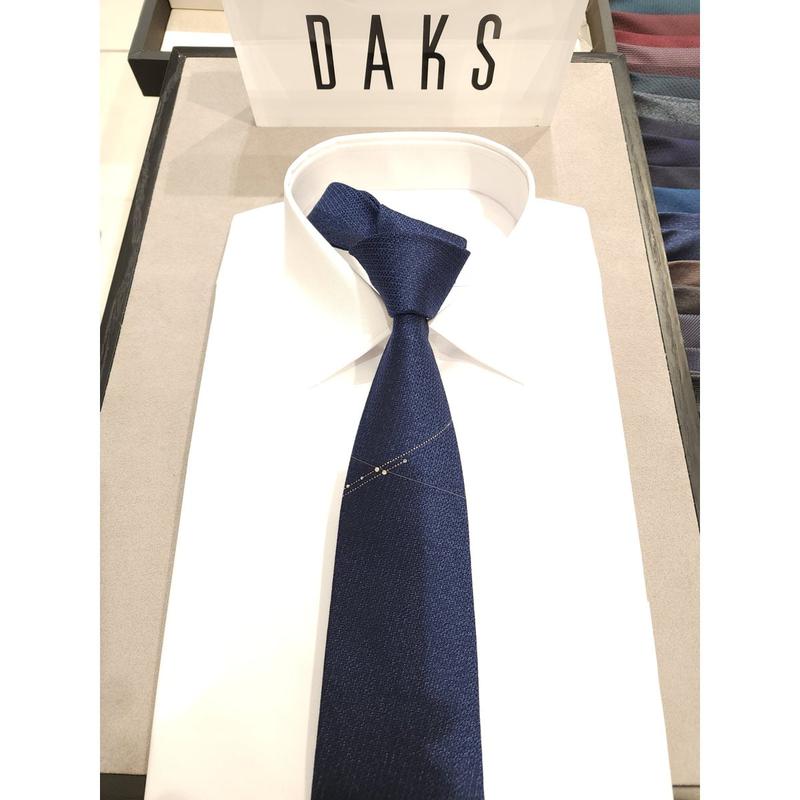 2025 FW ワンポイント ネイビーカラー ソリッド ネクタイ(DLF1ACF1206N1)