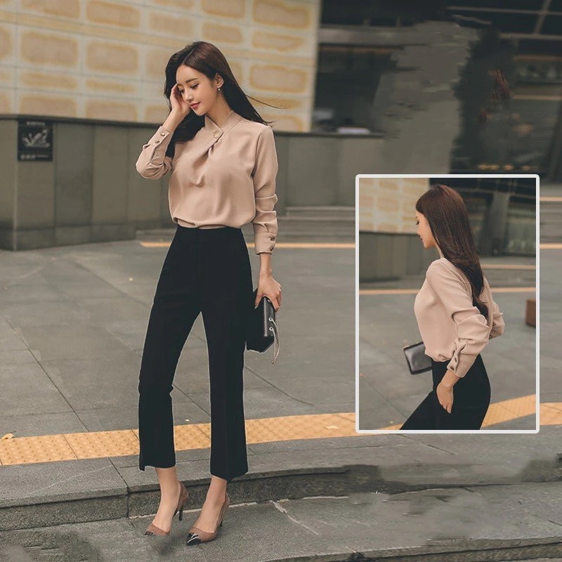 セットアップレディース秋長袖パンツスーツフォーマル上下セット九分丈二次会結婚式入