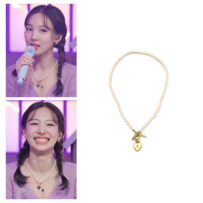 ヴィンテージ ハリウッド 心を開く真珠 ネックレス TWICE ン着用 ヴィンテージ ハリウッド 心を開く真珠 ネックレス TWICE ン着用