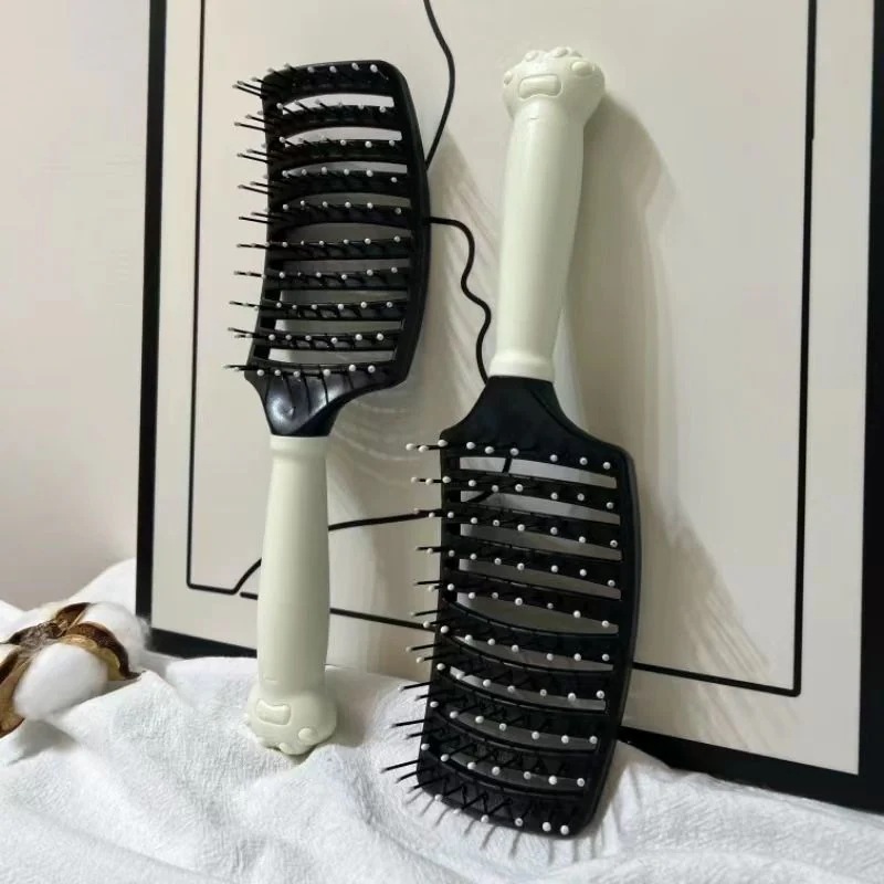 ブラシ本 カール 神器 マッサージ コーム本 コーム本 円弧 ふわふわした ヘア 2025韓国ファッション プレゼントかわいい櫛 福袋を1枚