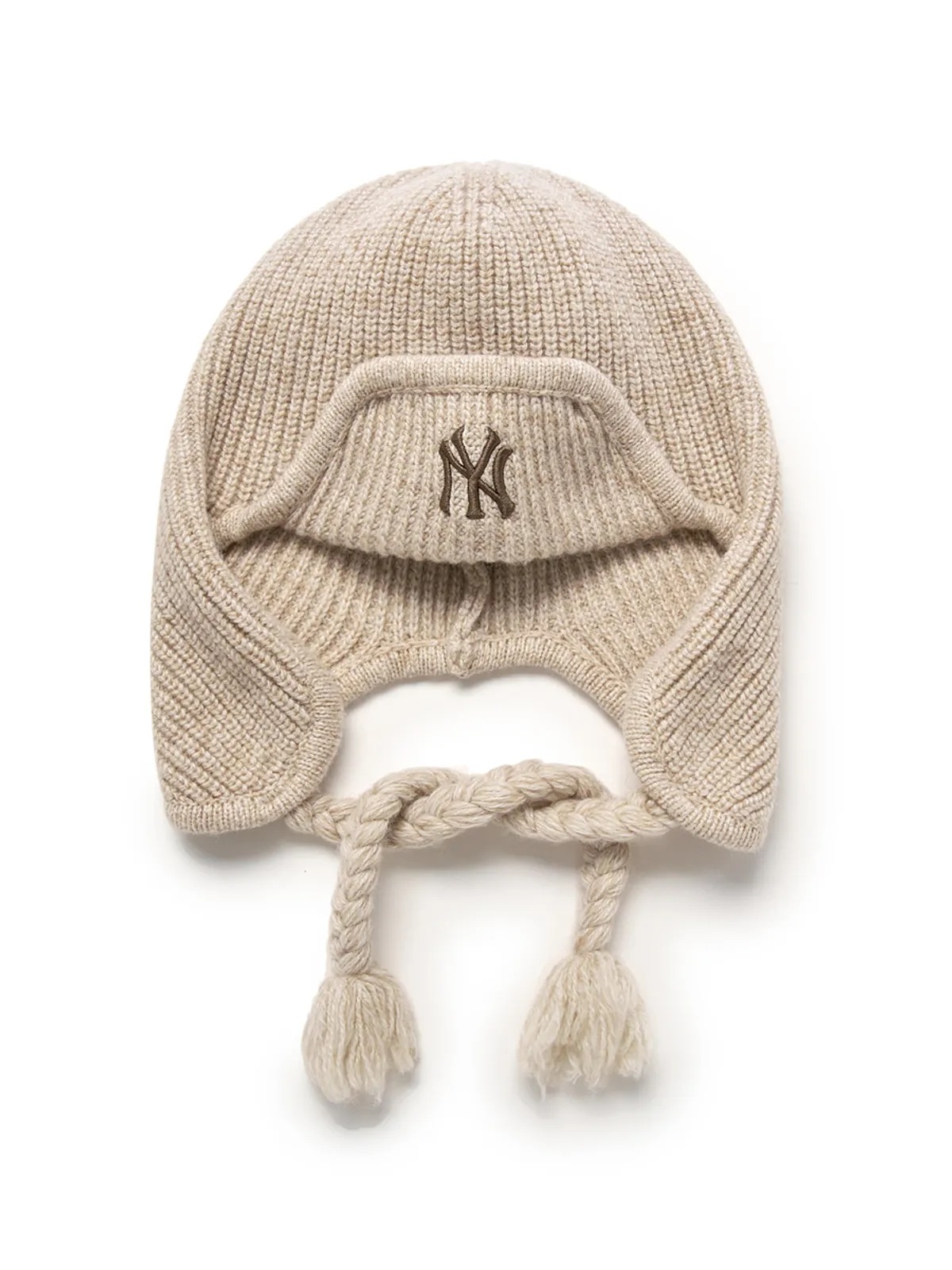 ヴィンテージ ボカシ イヤーフラップ ビーニー NY(Cream)