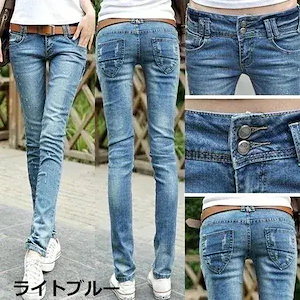 Kashiレディースデニムパンツスキニーパンツストレッチジーンズダメージロング丈ジーンズ美脚ローライズボト602