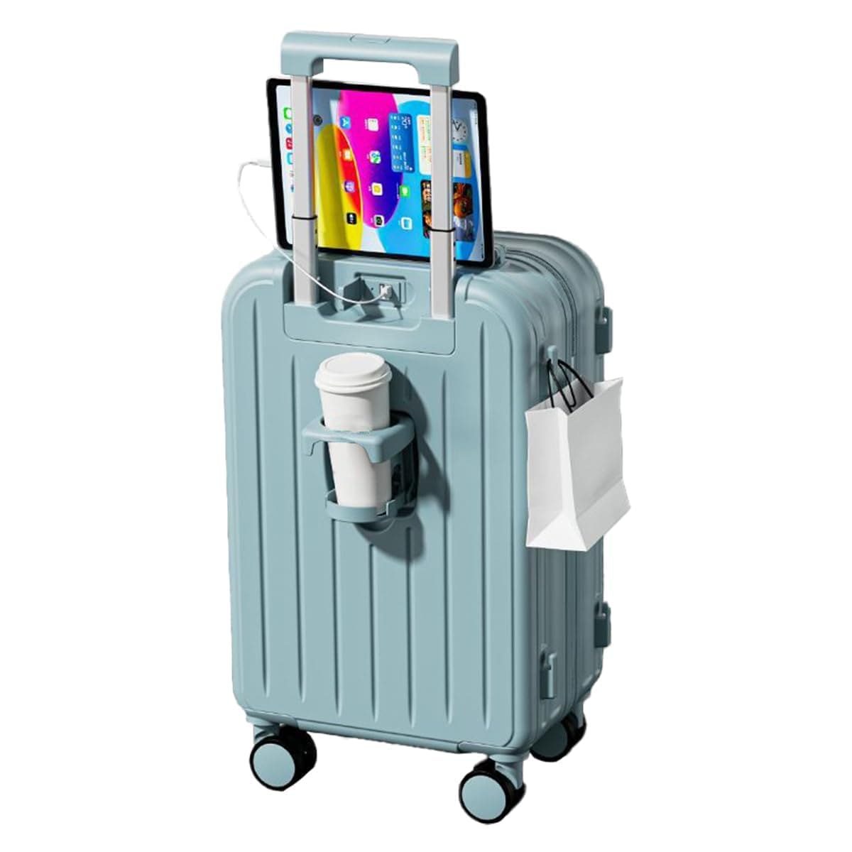 [MORGEN SKY] スーツケース キャリーケース コロコロバック USBポート USBポート付き 充電口 ビルトインカップホルダー ビジネス 機内持込 1泊 2泊 3泊 超軽量 大型 おしゃれ