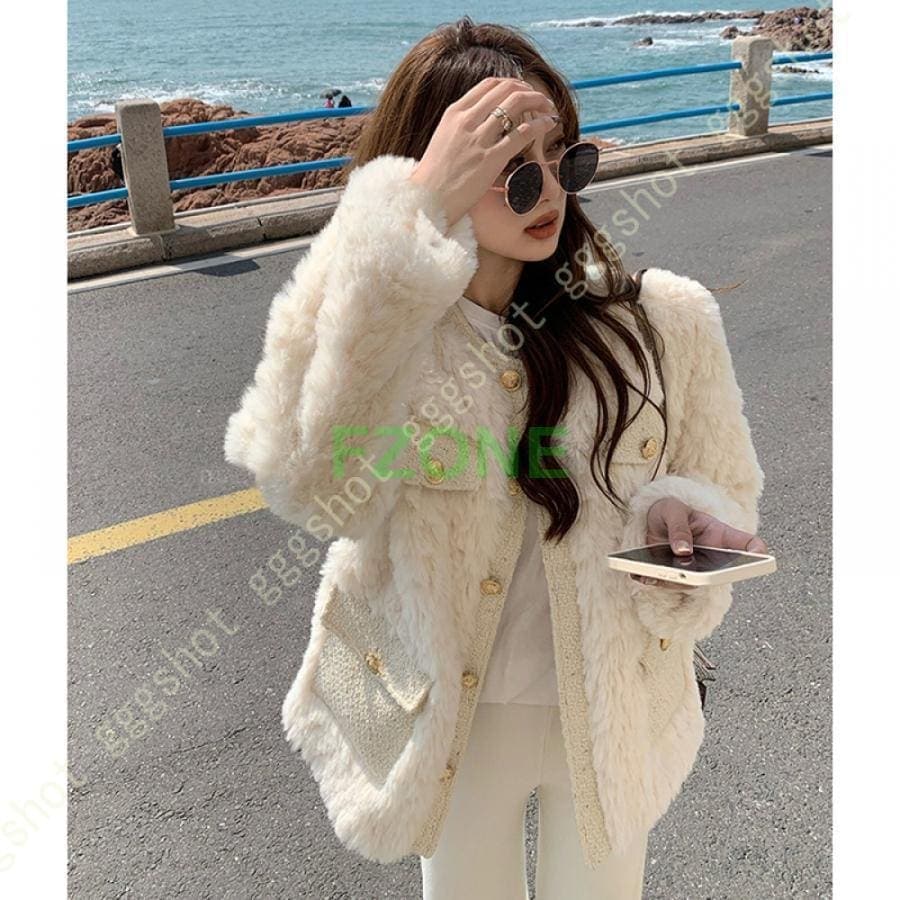 ふわふわ ボアジャケット ボアゾン レディース カーディガン 羽織り ショート丈 黒 白 アウター ボア 暖かい ボト カジュアル シン オシャレ 5,019円