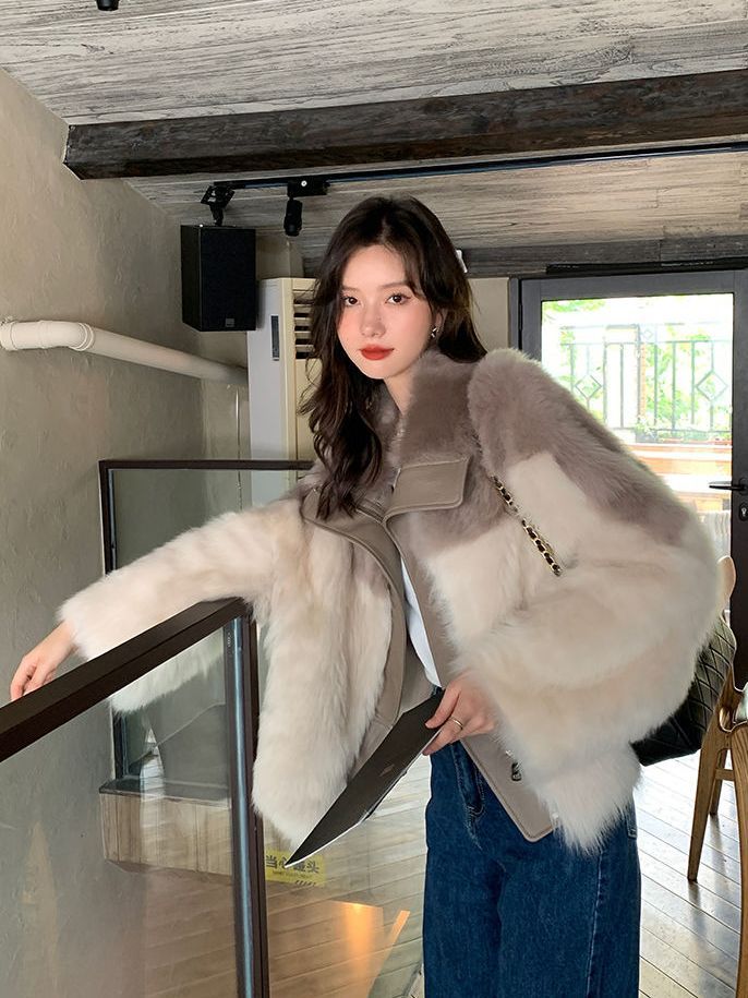 秋冬もで保温 コート毛皮アウター 人工ファー ファーコート 厚手 保温 ジャケット 体型カバー