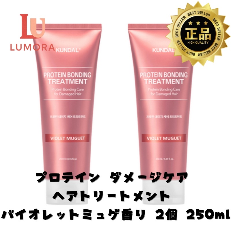 [ダメージヘア保湿]プロテイン ダメージヘアケア ヘアトリートメント バイオレット ミュゲ香 2本 250ml /ノーウォッシュトリートメント/サラサラ髪/ダメージヘアおすすめトリートメント/ヘア水分