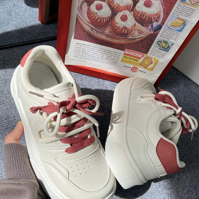 スニーカー 厚底スニーカー ダッドスニーカー 小さな白い靴の学生新しいシンプルな百スポーツシューズソフトボトムカジュアルボードの靴ローファー フラットパンプス スタイルアップ！ヒールパンプス