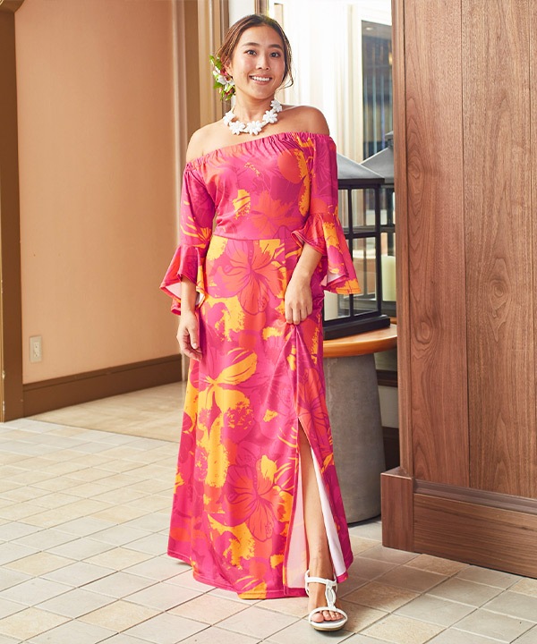 プアアロアロベルスリーブドレス