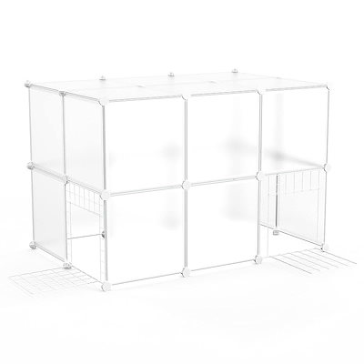 他サイト： NATRKE ペットサークル 26枚セット プレイサークル ペットフェンスセットドア付 半透明 犬猫うさぎ バリアゲート サークル 35*35cmの商品画像