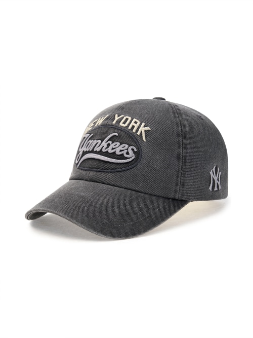 【MLB】 VARSITY VINTAGE CURSIVE STITCH UNSTRUCTURED BALL CAP NY CHARCOAL GREY キャップ 正規品