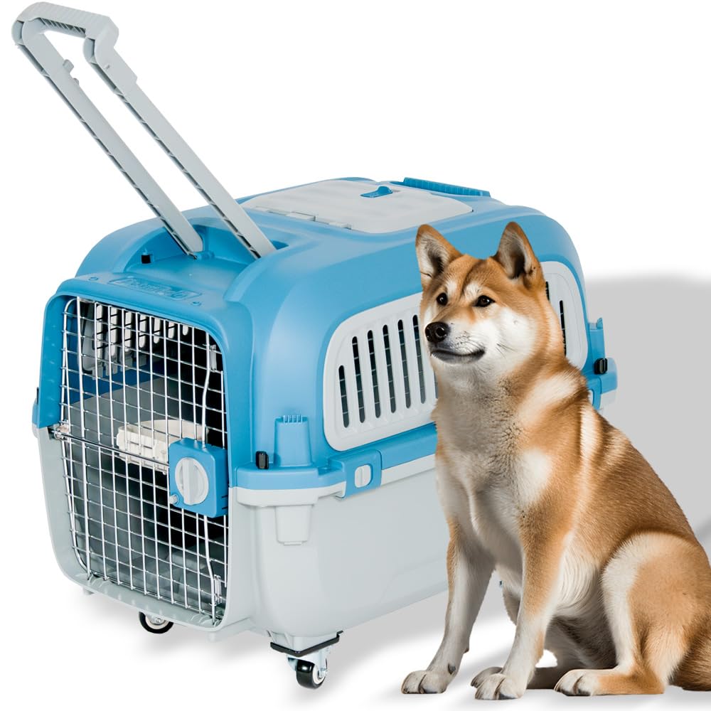 プチリュバン ペットキャリー キャスター付き PM70 中型犬用 大型犬用 クレート 15kgまで LLサイズ 奥行き71.5 x 幅55 x 高さ49cm 犬