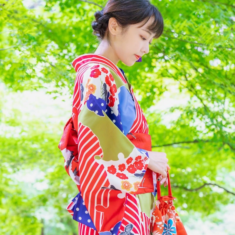 和服浴衣女性秋冬厚手素材和服正装改良版和服