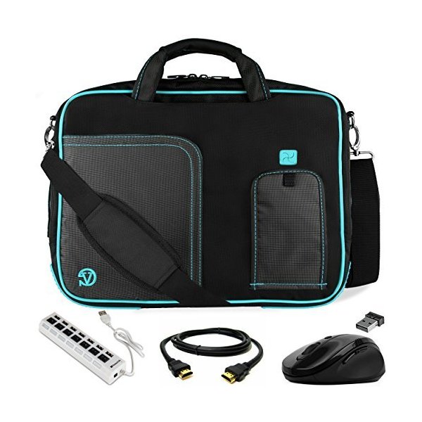 Blue Trim Laptop Bag， HDMI Cable， Mouse， USB Hub for Samsung Notebook 9 Pen， Notebook 5， 7 Spin， 9 P
