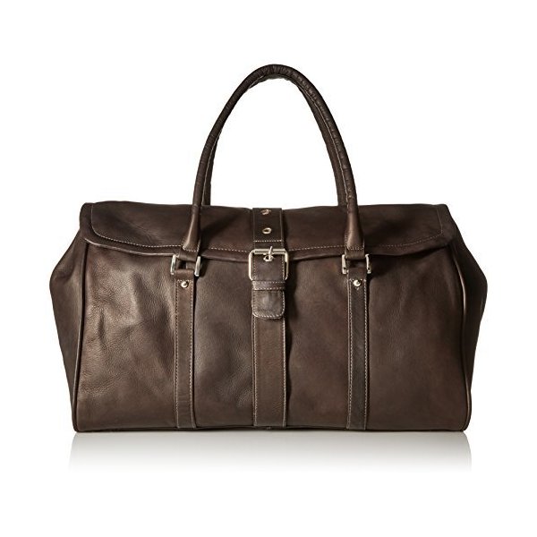 Piel Leather Buckle Flap-Over Satchel， Chocolate， One Size 並行輸入品 21,827円