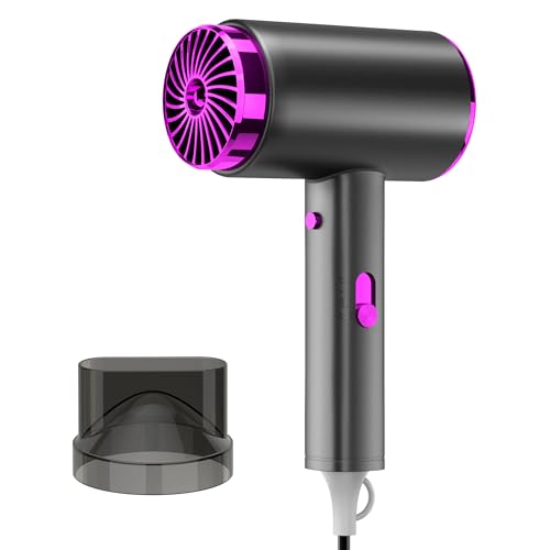 ドライヤー 大風量 速乾 静音 超軽量 人気 ランキング 1200W 携帯 ヘアドライヤー マイナスイオン 3段階風量 小型 ノズル付き 過熱防止機能あり 家庭用/サロン用/旅行用 (gray)