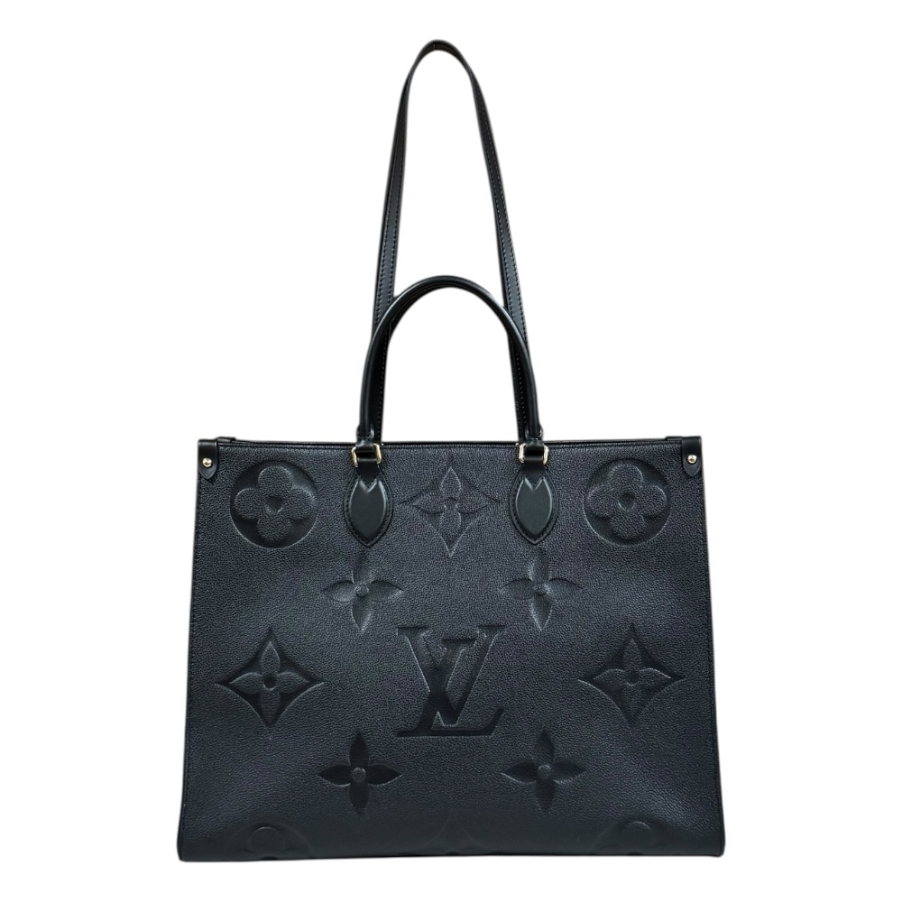 ルイヴィトン オンザゴーGM モノグラムアンプラント ショルダーバッグ モノグラムアンプラント M44925 ブラック LOUIS VUITTON 中古 美品