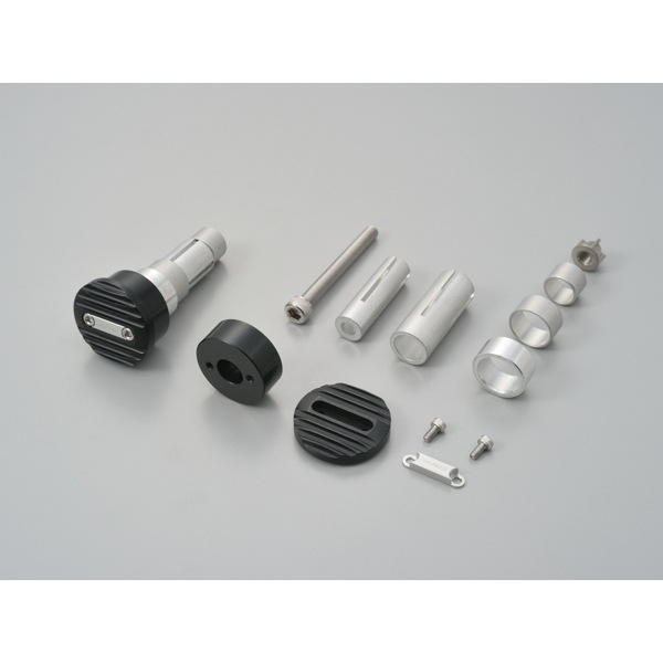 D16826 バーエンドミラーアダプターウェーブ ブラック/シルバー