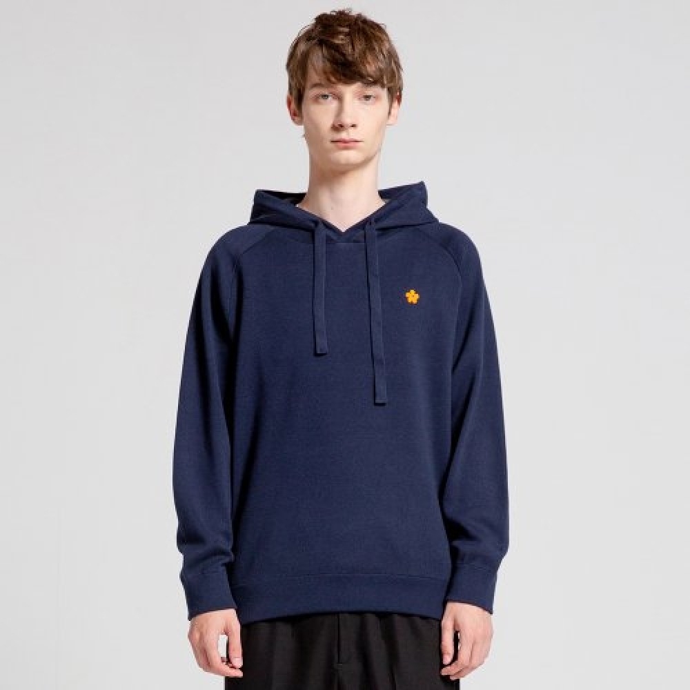 VIABON DE VIA ユニセックス_フラワーソフトコットンニットパーカー (ネイビー)