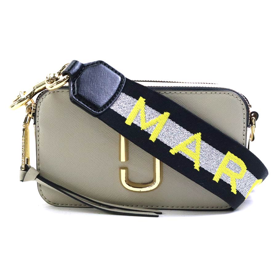 マークジェイコブス MARC JACOBS ショルダーバッグ スナップショット レザー グレージュ×ライトピンク レディース h32019k