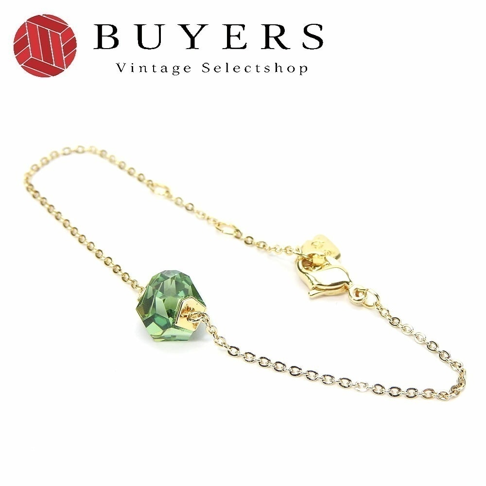 中古 スワロフスキー ブレスレット クリスタル グリーン ゴールド メッキ アクセサリー 小物 レディース 女性 swarovski accessories bracelet gold gp cr
