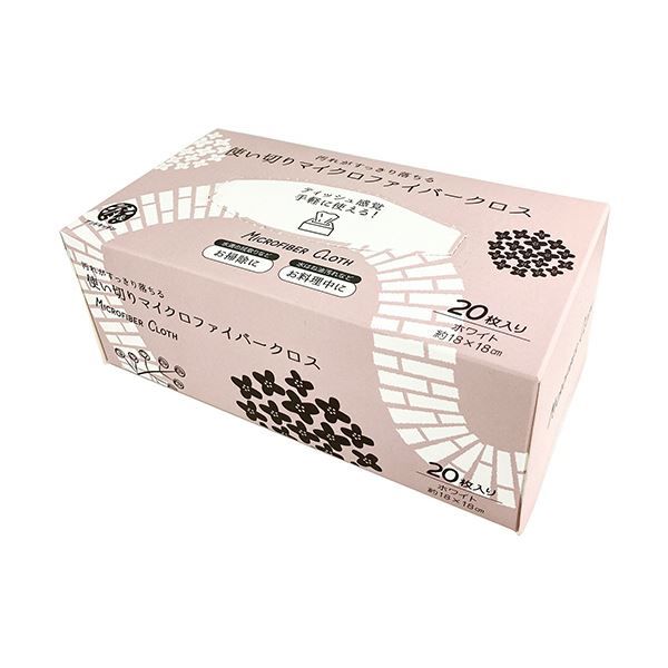 (まとめ）伊藤忠リーテイルリンク使い切りマイクロファイバークロス 18×18cm ホワイト 1パック（20枚）(×10セット)