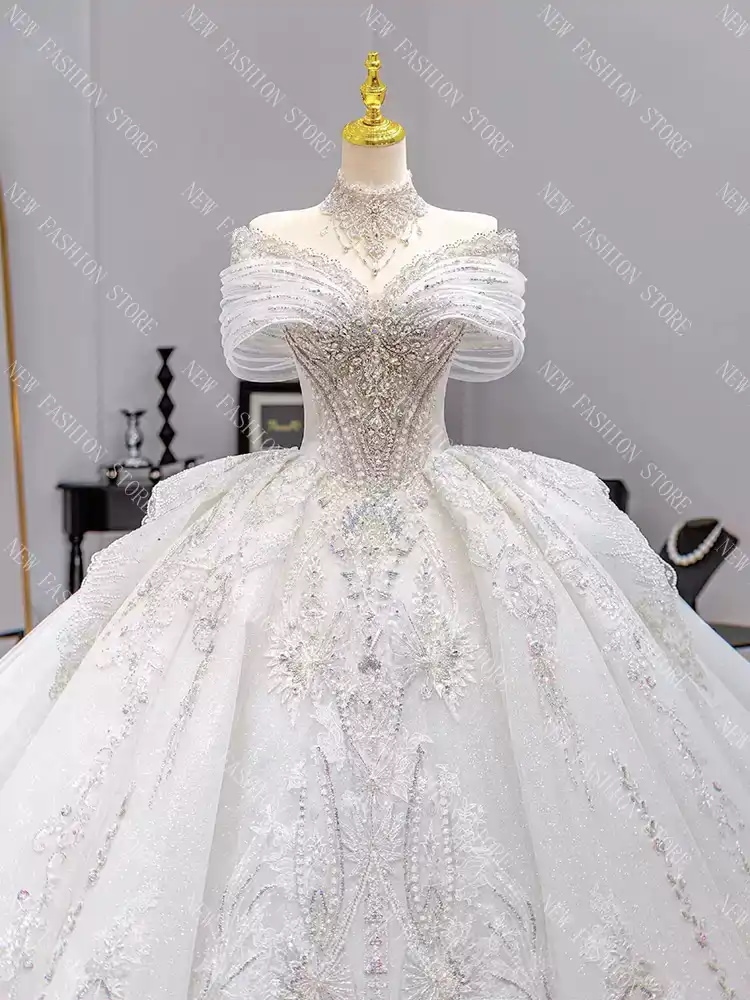 ワンショルダーフレンチウエディングドレス新作ドレスワンピース-79