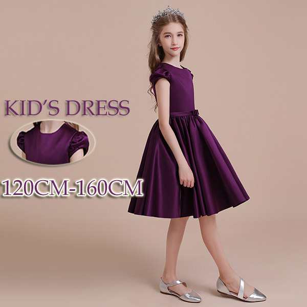 【 2025】キッズドレス ドレス ピアノ 発表会 子供ドレス ワンピース 袖あり 半袖 パフスリーブ ひざ丈 無地 光沢 お姫様 着やせ 上品 エレガント 8,894円
