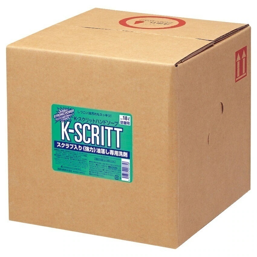 ハンドソープ　スクラブ入り　強力油落とし専用　K-スクリット　18L　品番5372　コック付【メーカー直送・代引き不可・時間指定不可・沖縄離島不可】