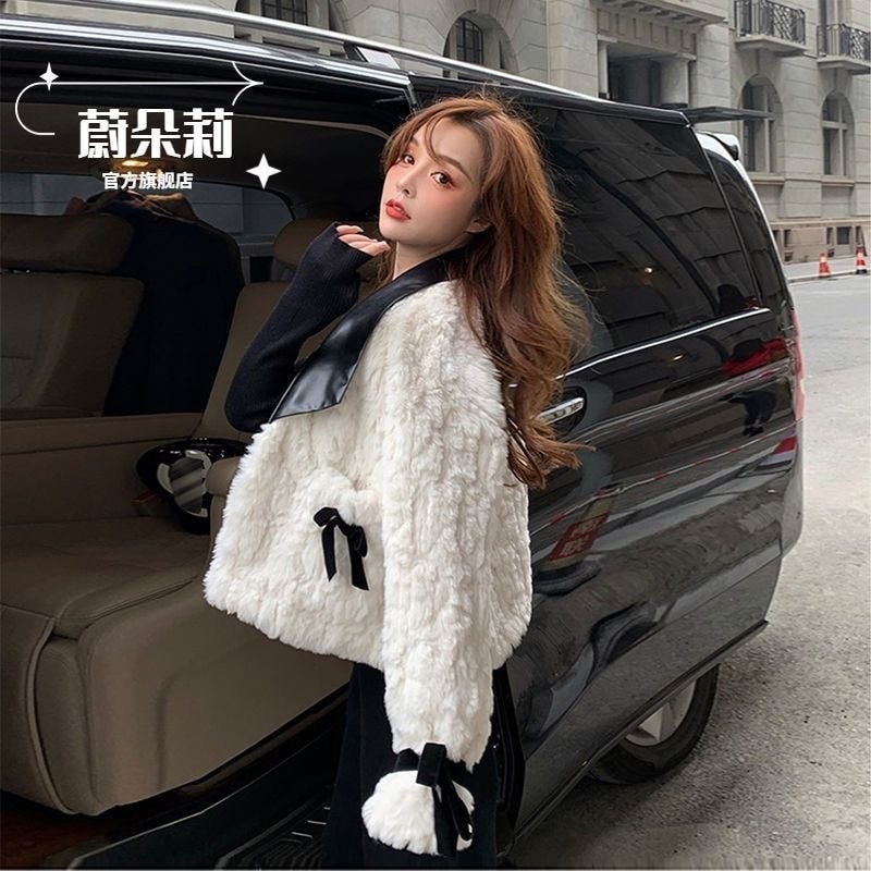 秋冬防寒 あったか 中綿 アウター韓国風スタイルアップ かわいいブルゾンファー付きファッション系裹起毛大人ゆったりカジュアルエコストリートサイズレディースムートン襟シルエット学生通学丈フェイク