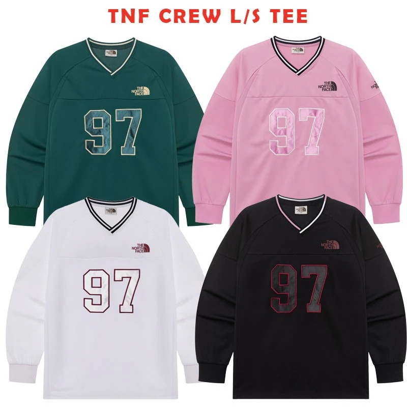 韓国正規品保証 関税負担なしNM5MR05J TNF CREW LS TEEデイリー 基本 着装 男子 女子 人気 韓国 ファッション 男女共用 アウトドア