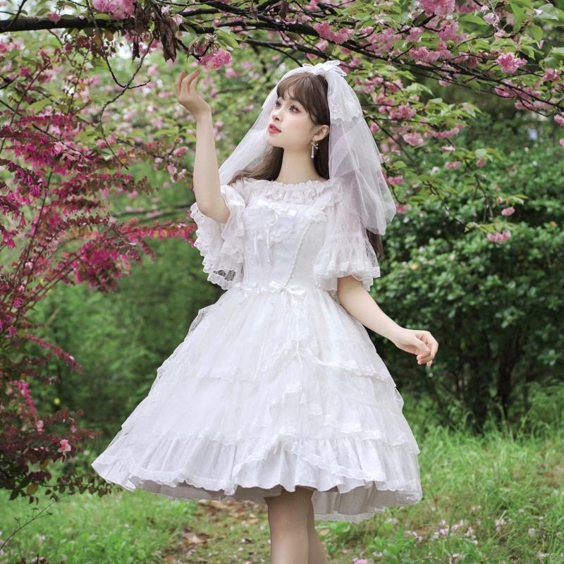 新作 春夏 ロリータ Lolita ジャンパースカート ワンピース ドレス ロリィタ ゴスロリ レース リボン フリル 姫系 クラロリ 姫ロリ