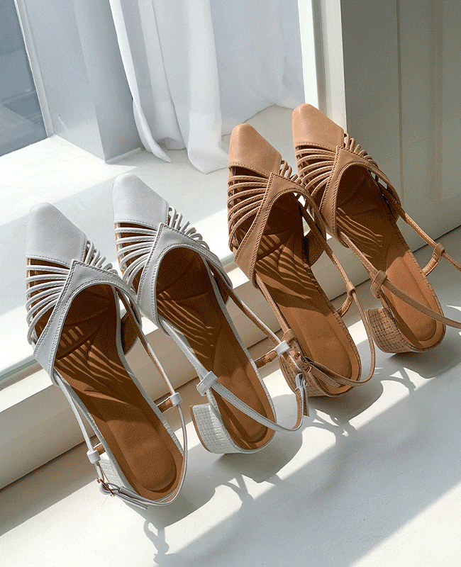 [MILOVANY] カリースティレットスリングバックサンダルヒル4cm