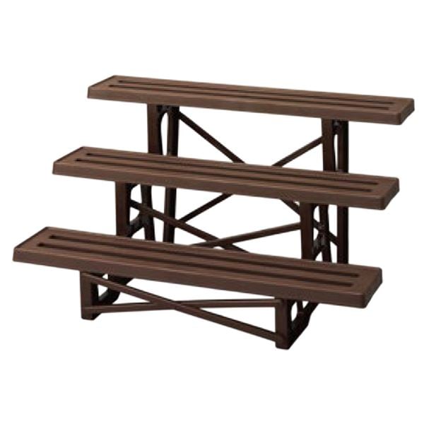 フラワースタンド/プランタースタンド 幅90cm 3段 チョコブラウン 日本製 簡単組立 ガーデニング 園芸用品