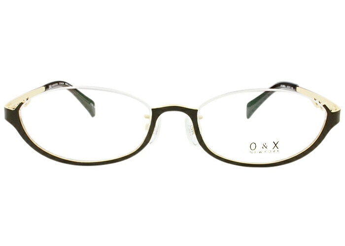 オーアンドエックス/ニューヨーク O＆X/NEW YORK アンダーリム ot-8045j c.04 カーキ/肌色 アンダーリム メガネ 眼鏡 めがね 伊達 鼻パッド