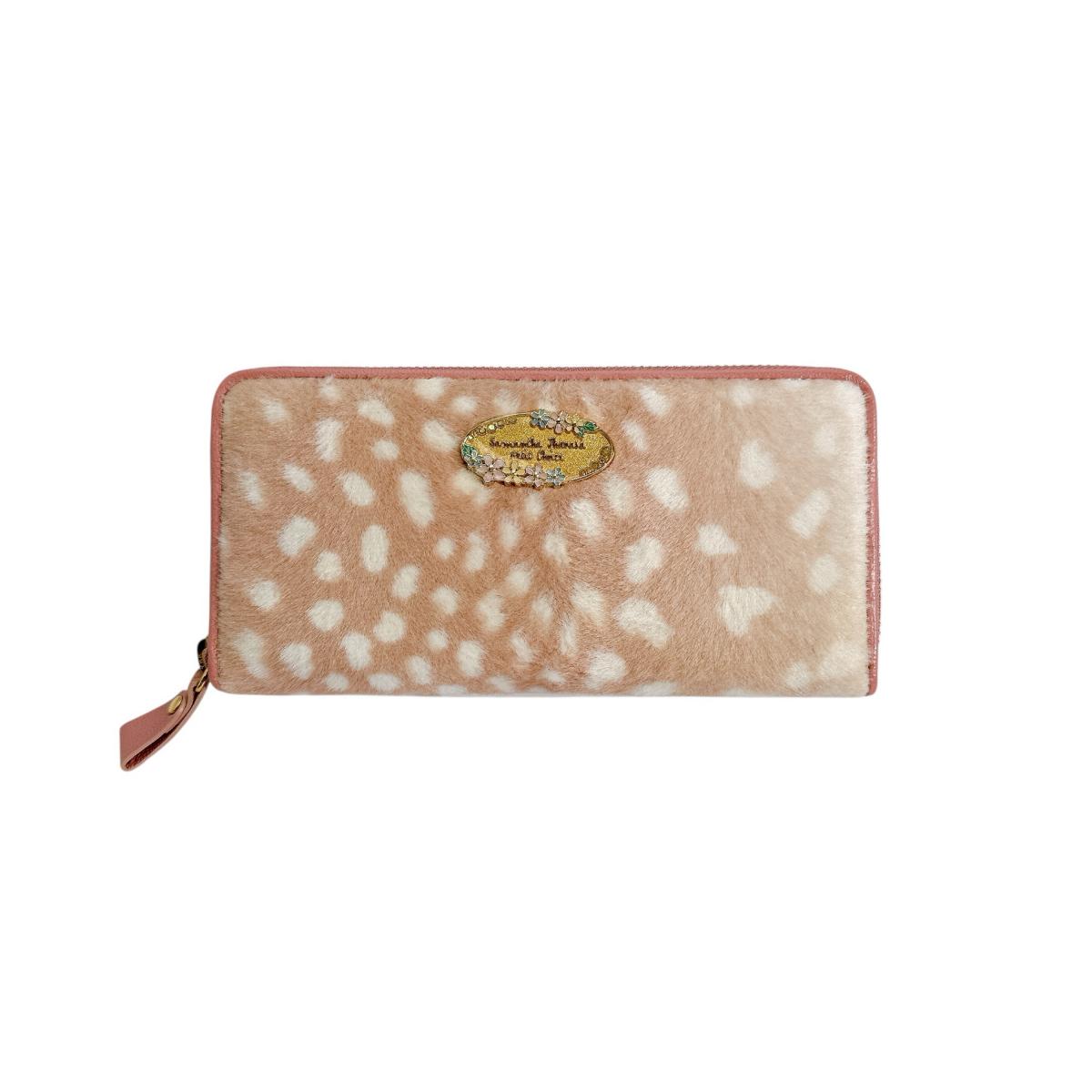 バンビバンビ ラウンドファスナー 長財布 ピンク