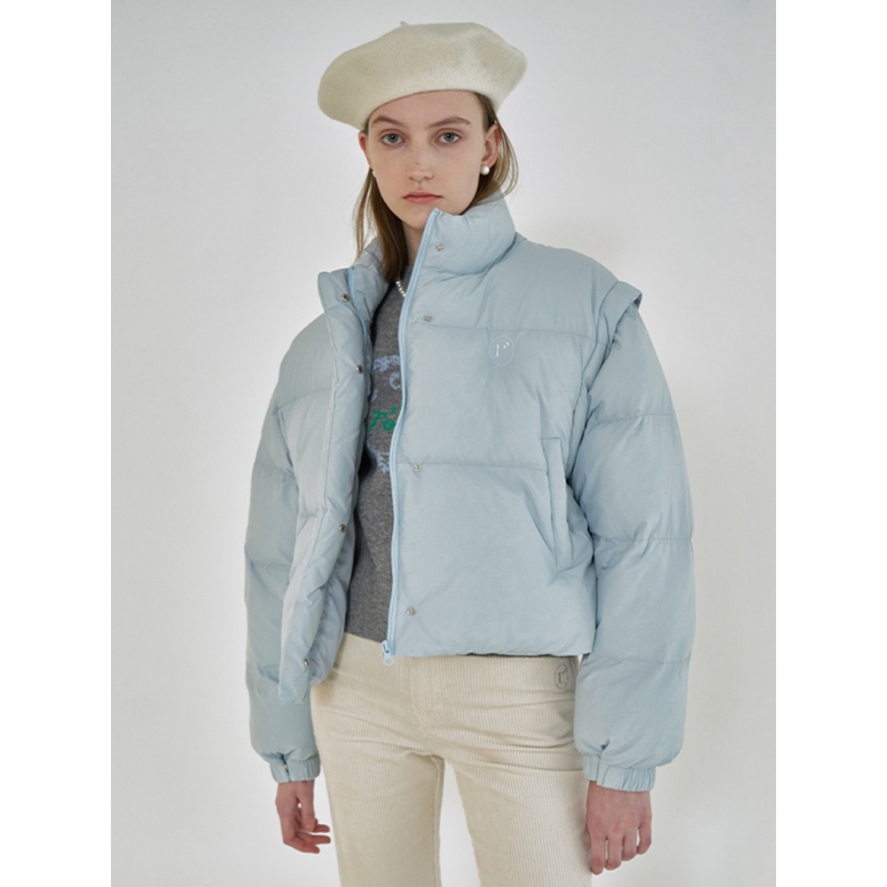 Rolarola デタッチャブル パファー ショート パディング ライトブルー