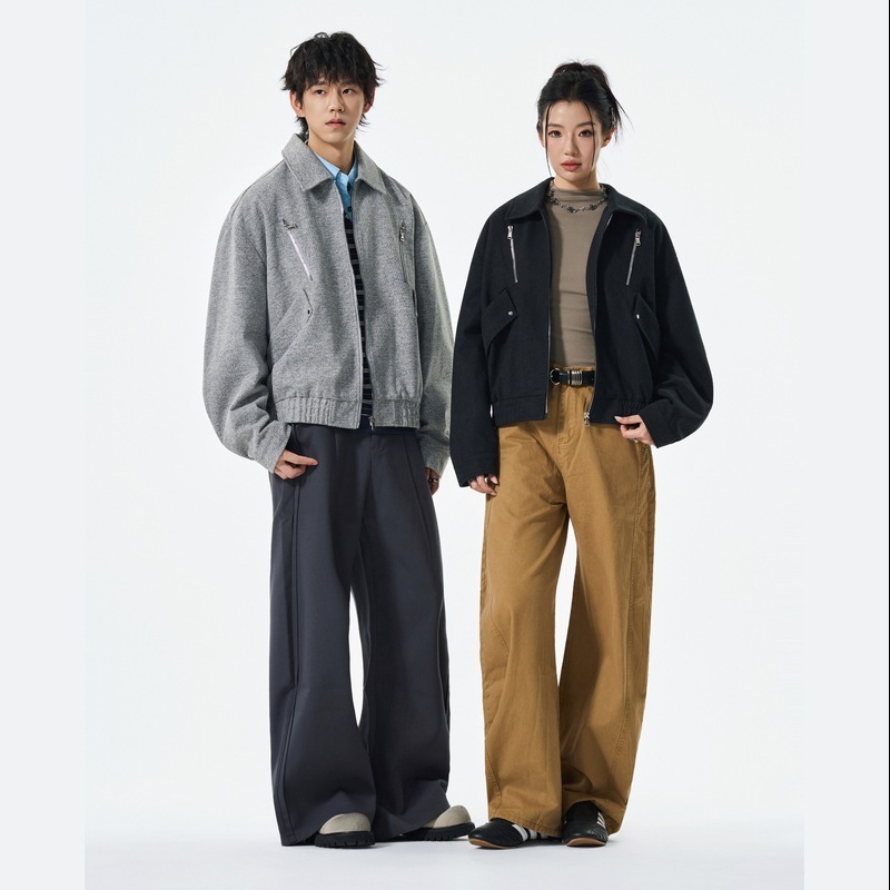 ラペルレザージャケット男子春と秋のアメリカのトレンディな汎用性の高いトレンディなトレンド革のジャケット