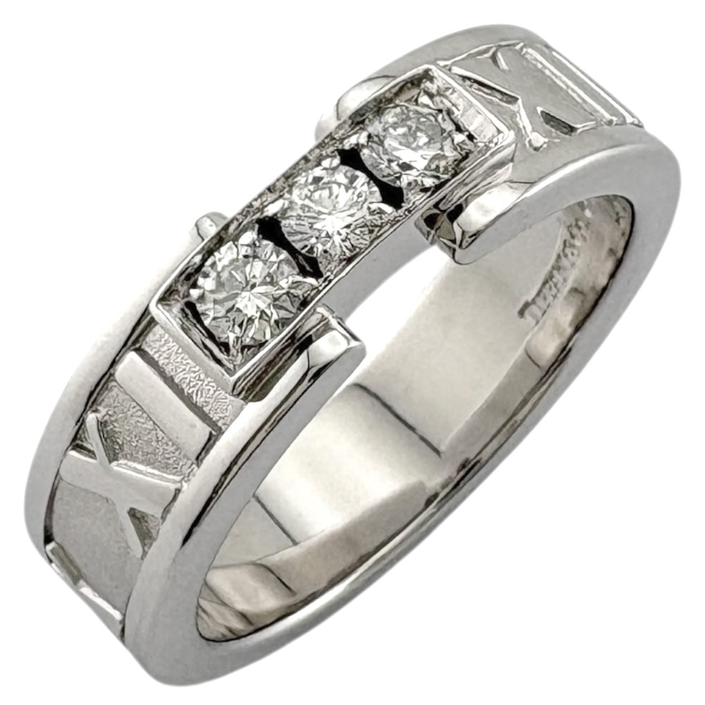 ティファニー アトラス ダイヤモンド リング 指輪 11.5号 18金 K18ホワイトゴールド ダイヤモンド TIFFANY&Co. 中古 美品