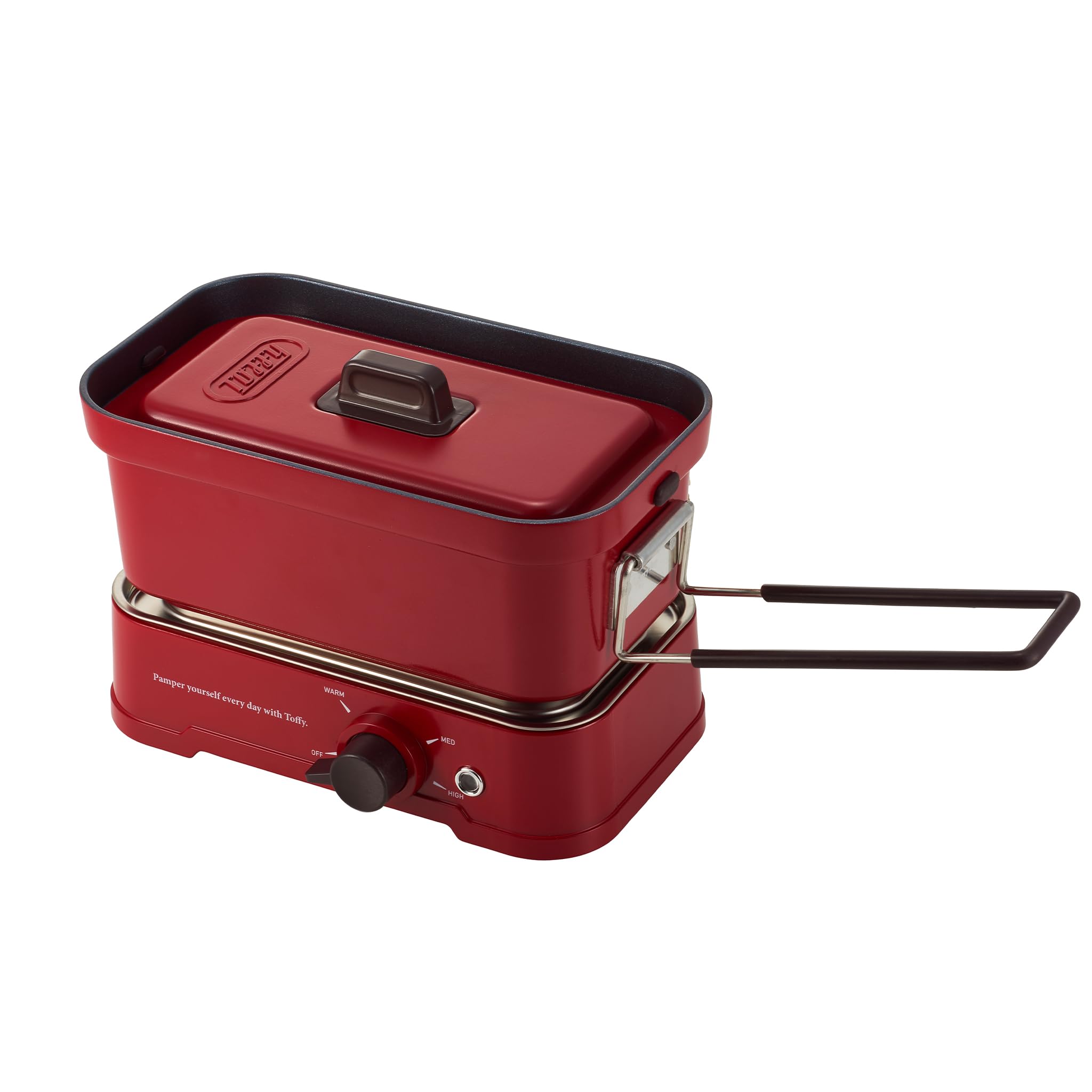 Q10最安値挑戦 【Toffy/トフィー】 ホットメスティン K-MS1 電気メスティン 直火対応 火力調節 炊飯 焼く 煮る 蒸す 炒める 1L レトロ アンティークレッド