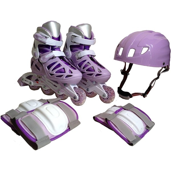 ジュニア用 インラインスケート 4点セット [L 2023cm パープル]