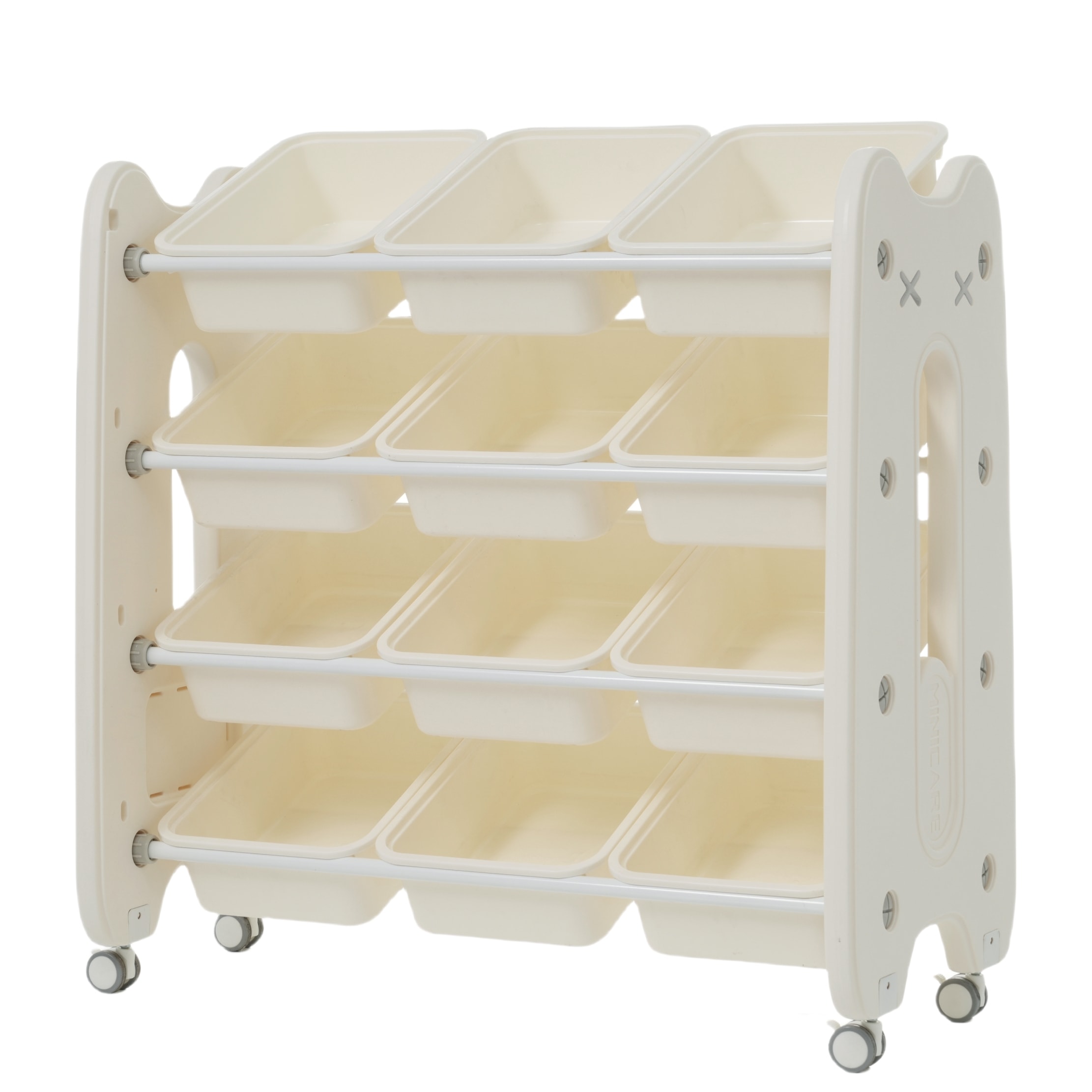 【国内発送】331おもちゃ収納 4段 子ども 大容量 収納ラック インナーボックス付 子供部屋 ラック 棚 コンパクト 小物収納 かわいい 片付けが身につく知育家具