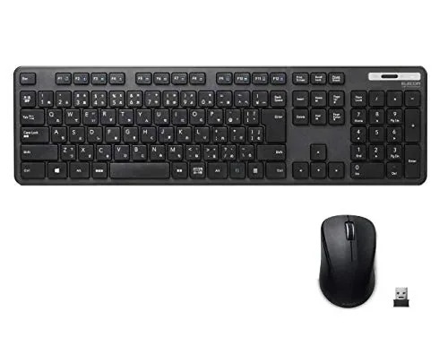 エレコム ワイヤレスキーボード マウスセット メンブレン 薄型 フルキーボード ブラック TK-FDM110MBK