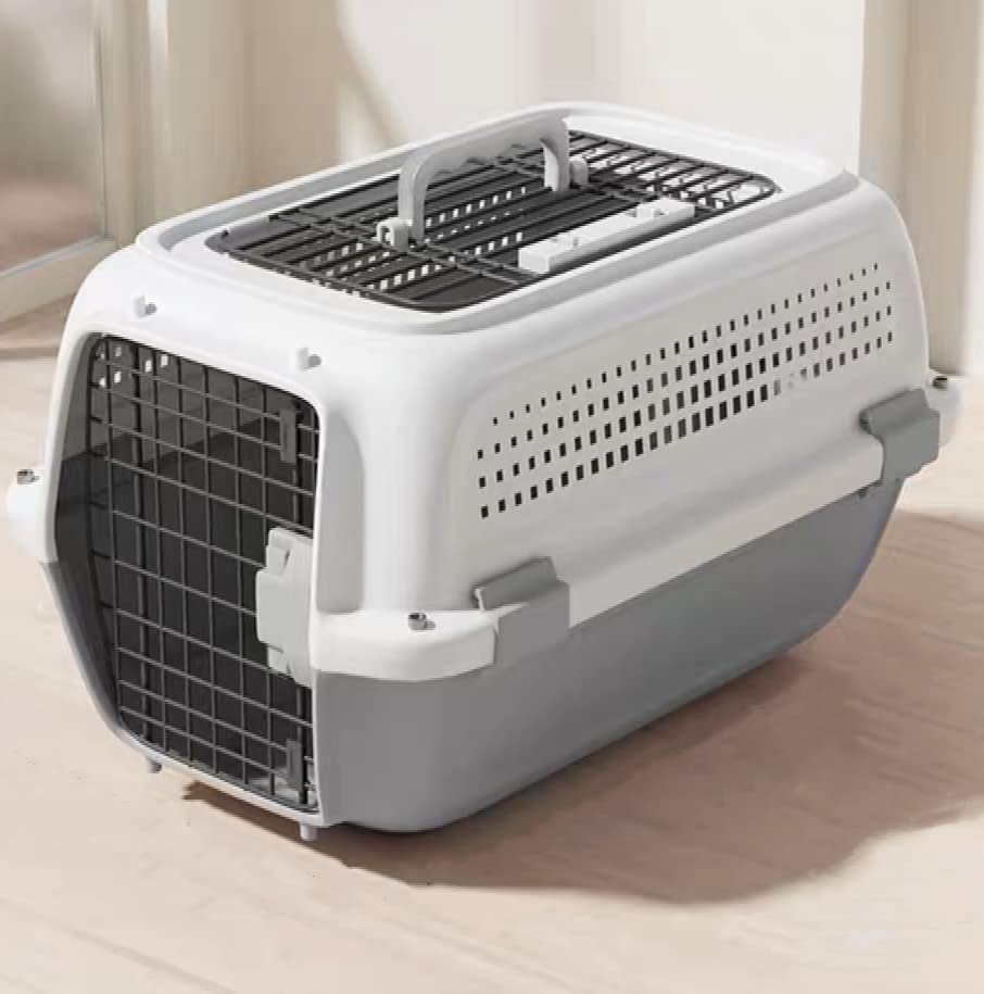 N＆S ペットキャリーバッグ 2ドア ペット用 旅行 通院 キャリーケース 航空輸送 キャリーバッグ IATA基準クリア （ねこ・猫・ネコ・いぬ・犬・イヌ） (S, グレー)