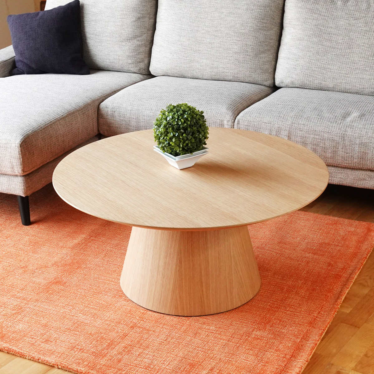 コーヒーテーブル 円型 直径92cm 高さ42cm オーク ピルツコーヒーテーブルA リプロダクト デザイナーズ ローテーブル 丸テーブル ラウンド センターテーブル リビング テーブル 丸