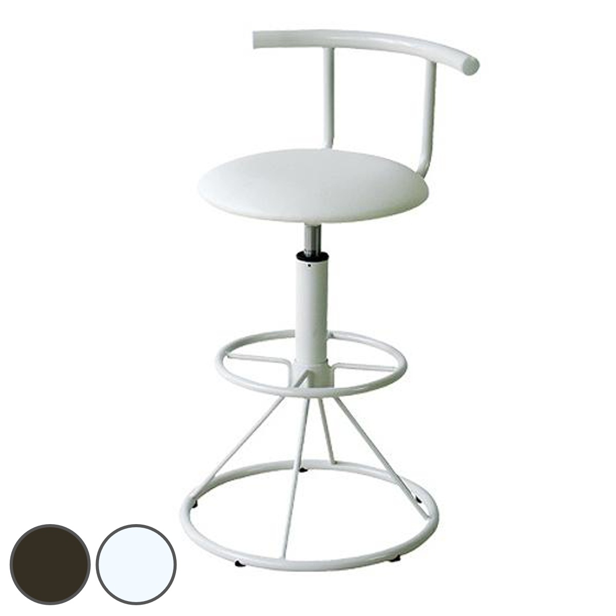 カウンターチェア オシャレ 背もたれ付き 昇降 回転 ソフトレザー バーチェア チェア 椅子 ダイニングチェア ハイチェア ハイタイプ いす パイプ 高さ調節 足置き