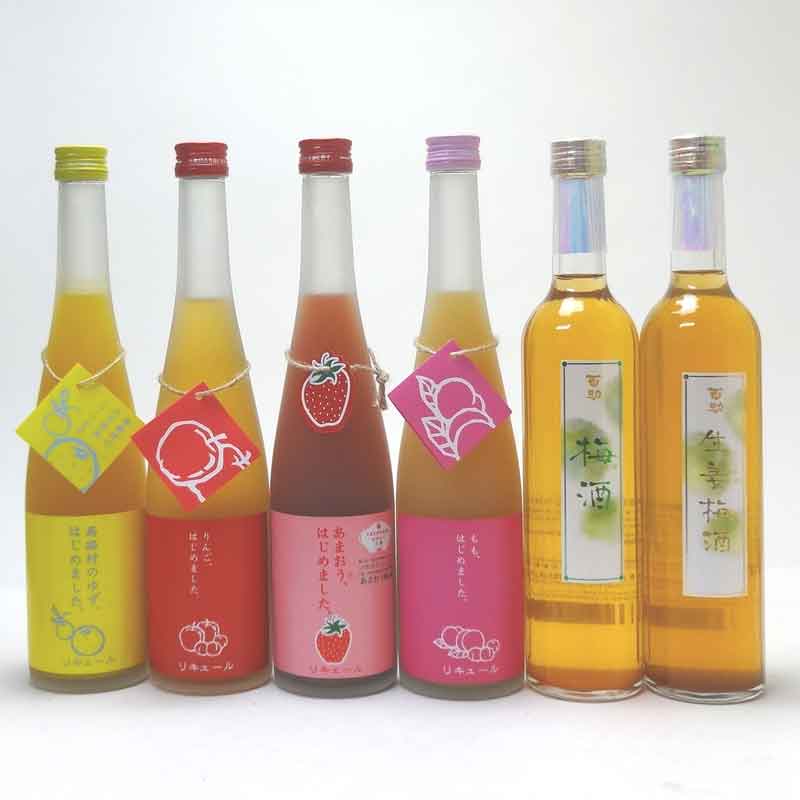 九州蔵果物梅酒6本セット もも梅酒 りんご梅酒 ゆず梅酒 あまおう梅酒(福岡県) 百助梅酒 生姜梅酒
