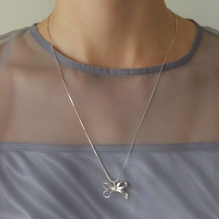 Sweet Ribbon Necklace 2色 おしゃれ アイドル愛用ブランド 韓国人気 韓国ファッション