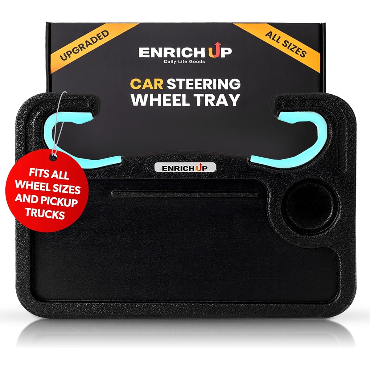2-in-1 Car Steering Wheel Tray - Steering Wheel Desk for Laptop Multipurpose Car Table for