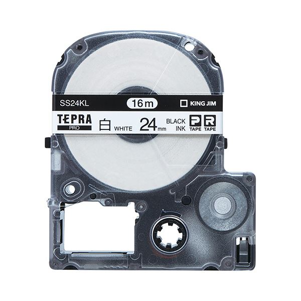 （まとめ） キングジム テプラ PRO テープカートリッジ ロングタイプ 24mm 白／黒文字 SS24KL 1個 (×3セット)