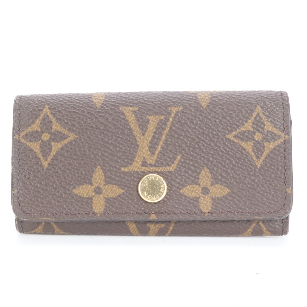 美品 RFID付 モノグラム ミュルティクレ4 M82923 レザー×コーティングキャンバス キーケース 4連 6連 キーリング レディース RUE CP6-9 中古